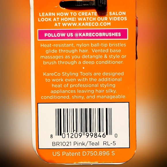 NWT KARECO TANGLE BUSTER MINI DETANGLING HAIR BRUSH! - Picture 4 of 9